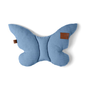 Poduszka motylek muślinowo gofrowa jeans