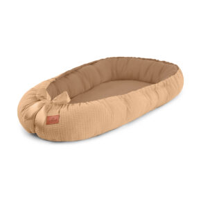 Kokon niemowlęcy muślinowo - gofrowy beżowy