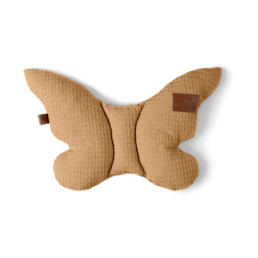 Poduszka motylek muślinowo gofrowa beżowa